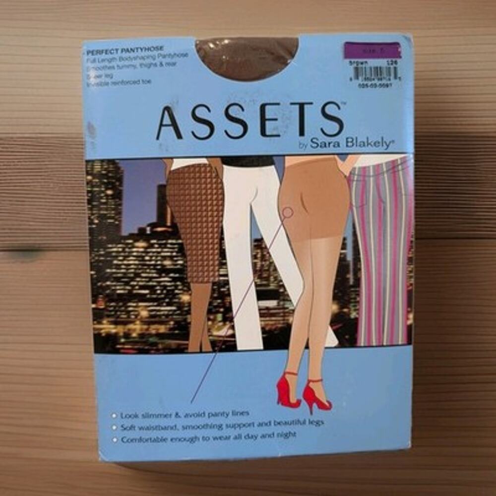 ASSETS by Sara Blakely Perfect Pantyhose Brown Size 2X 2XL Plus Bodyshaping NIP